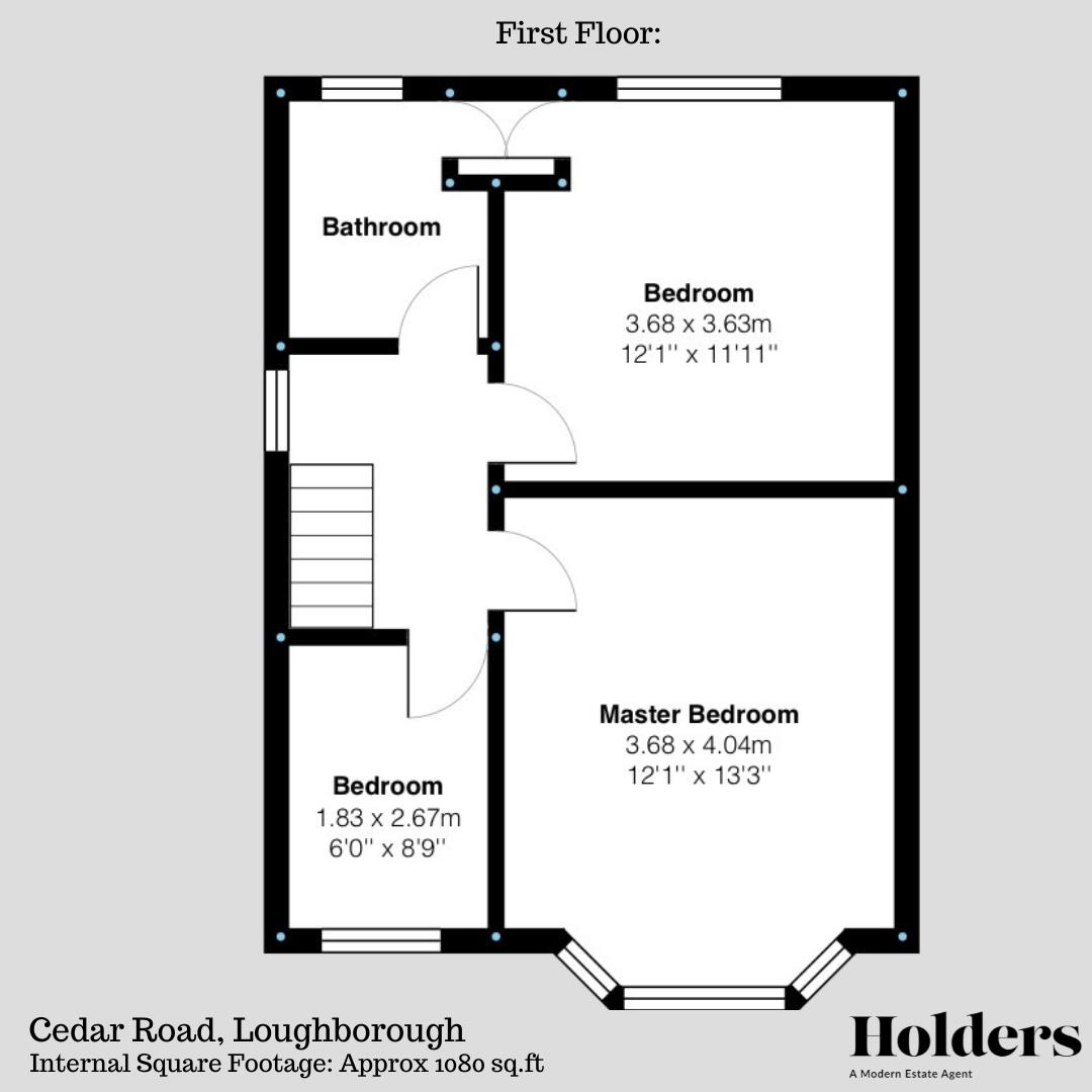 First Floor Floorplan for Cedar Road, Loughborough