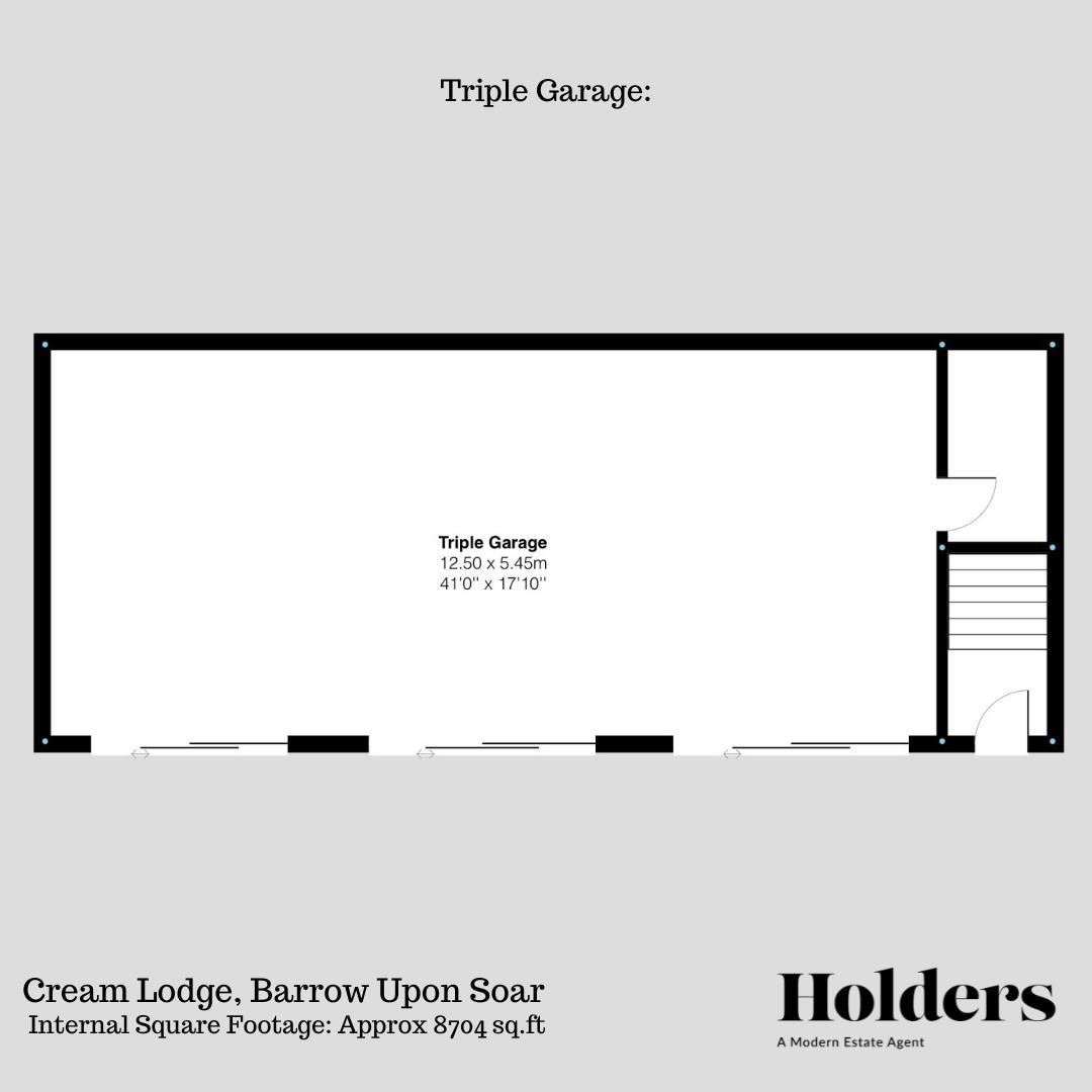 Triple Garage Floorplan for Melton Road, Barrow Upon Soar, Loughborough