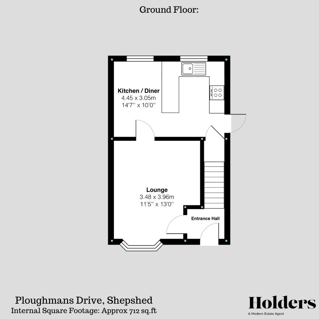 Ground Floor Floorplan for Ploughmans Drive, Shepshed