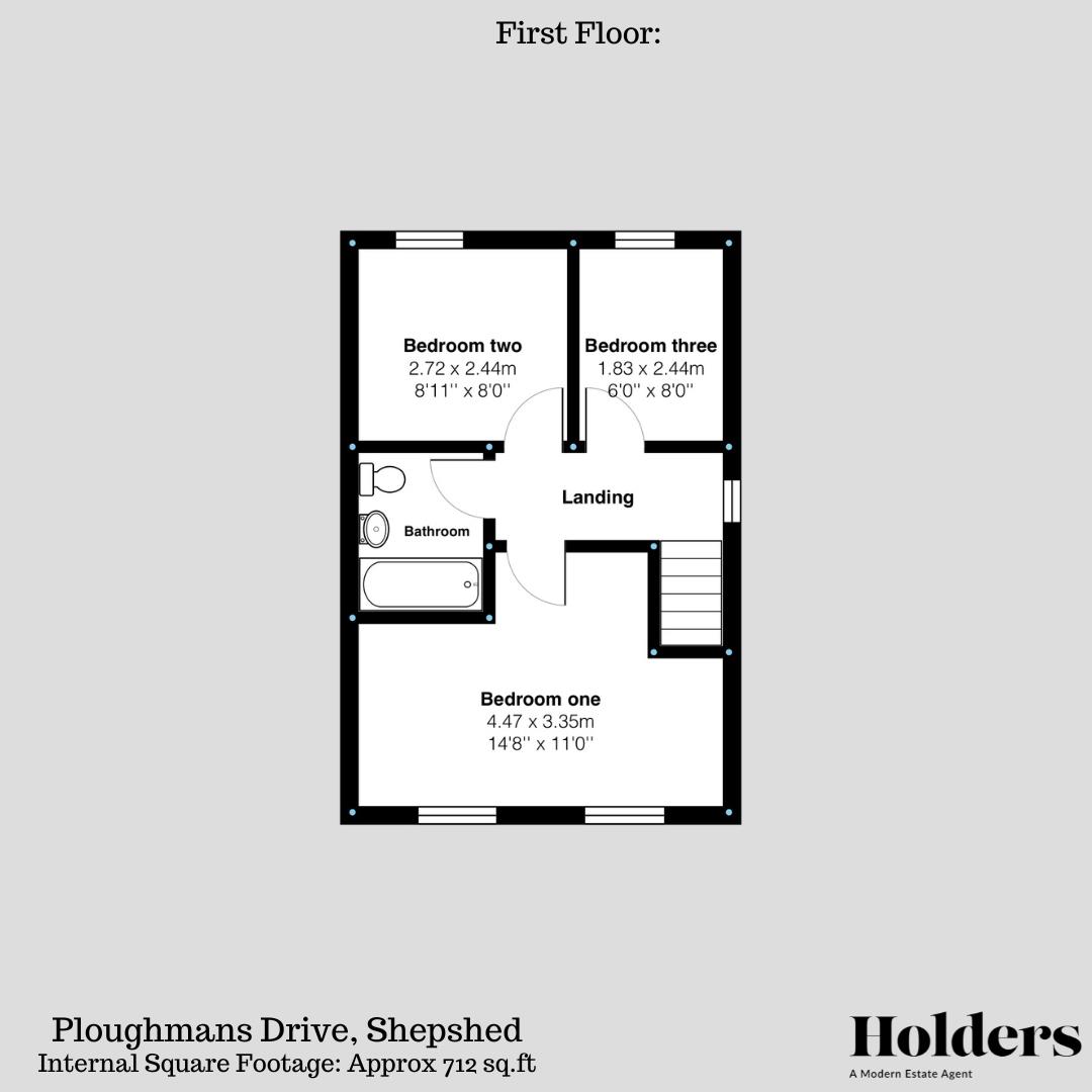 First Floor Floorplan for Ploughmans Drive, Shepshed