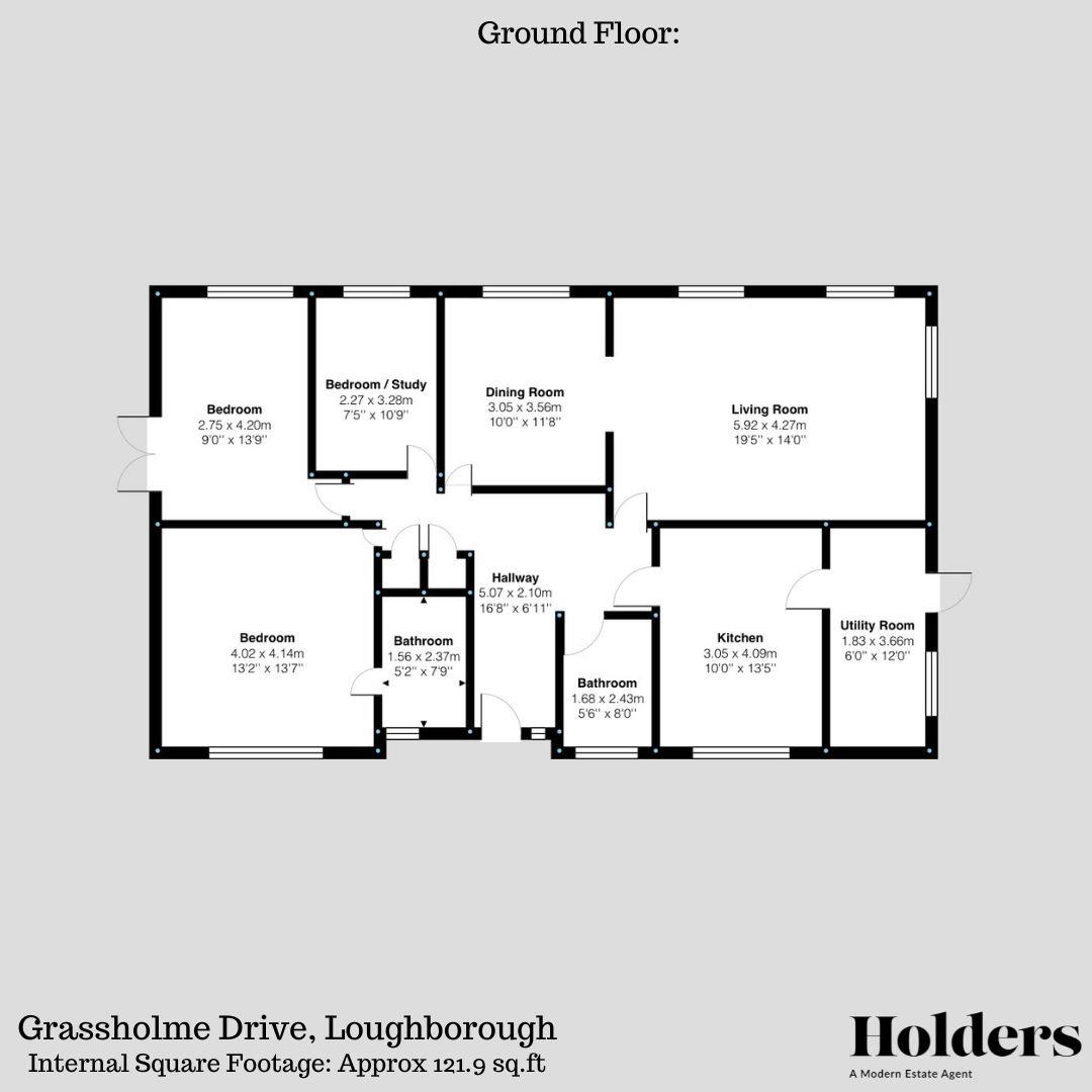 Grassholme Drive GF Floorplan for Grassholme Drive, Loughborough