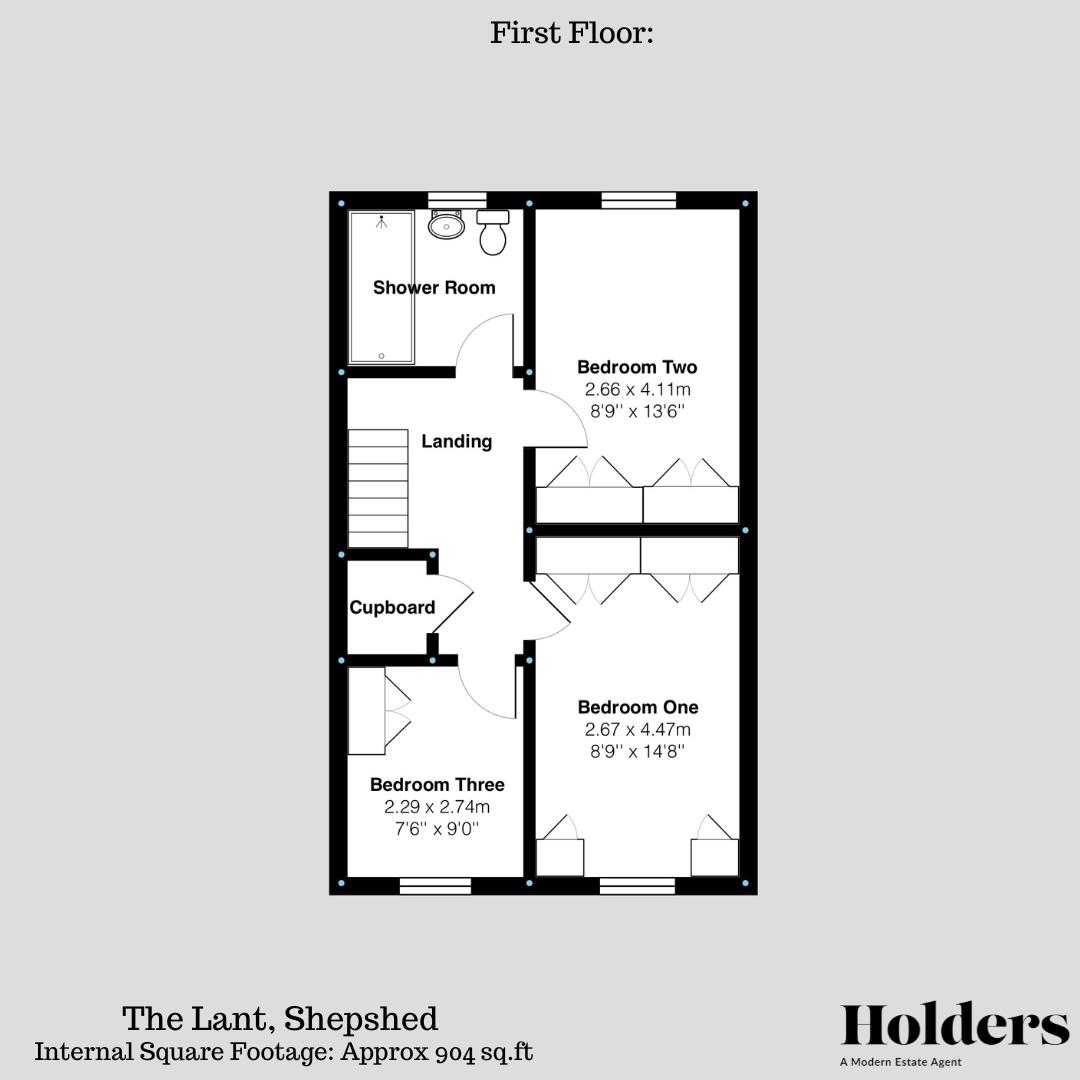 First Floor Floorplan for The Lant, Shepshed, Loughborough