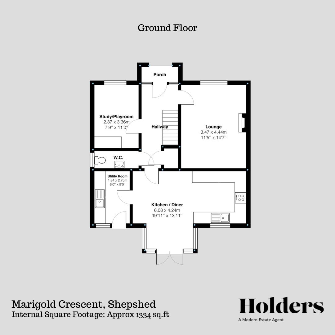 Ground Floor Floorplan for Marigold Crescent, Shepshed