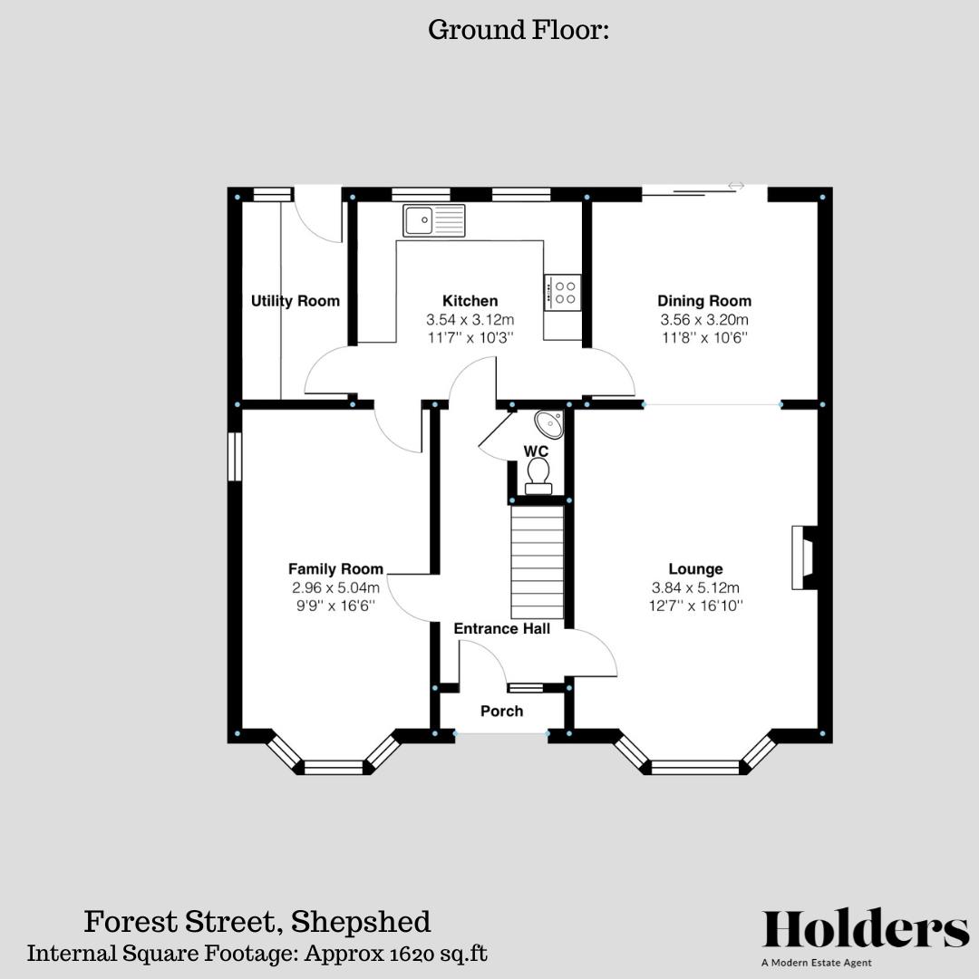 Ground Floor Floorplan for Forest Street, Shepshed, Loughborough