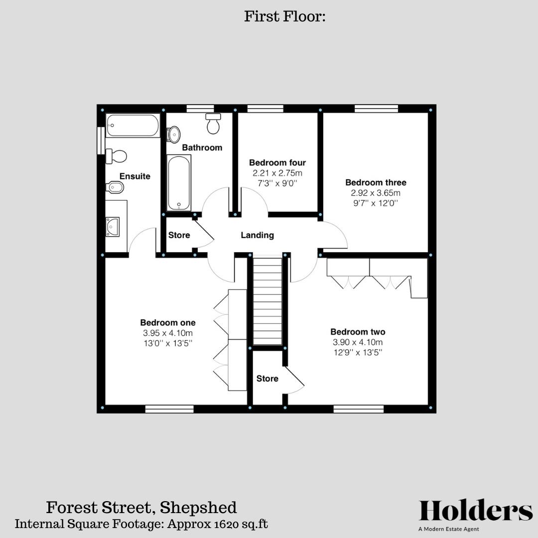 First Floor Floorplan for Forest Street, Shepshed, Loughborough