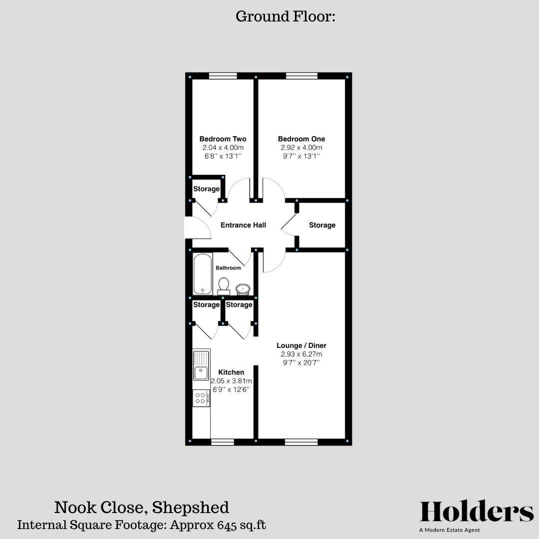 Ground Floor Floorplan for Nook Close, Shepshed, Loughborough