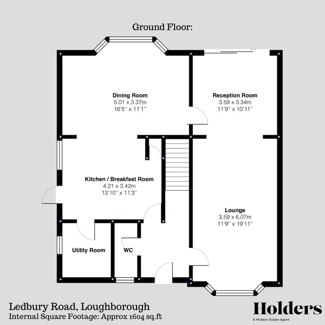 Ground Floor Floorplan for Ledbury Road, Loughborough