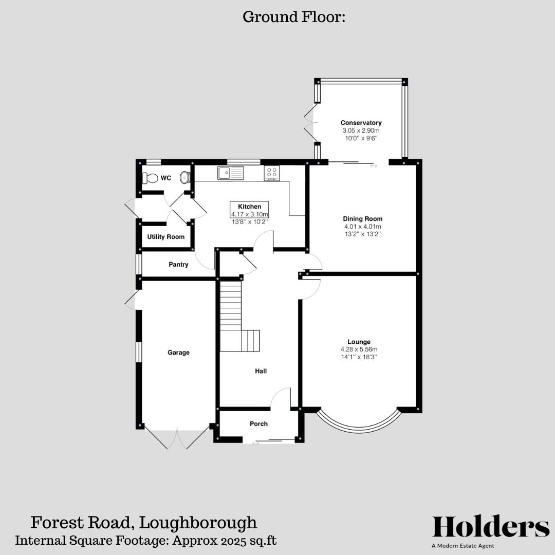 Ground Floor Floorplan for Forest Road, Loughborough