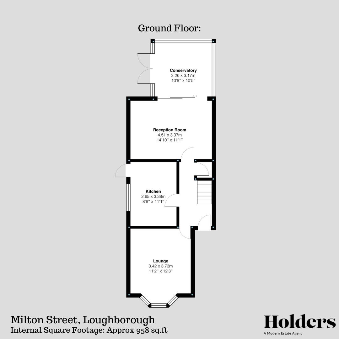 Ground Floor Floorplan for Milton Street, Loughborough