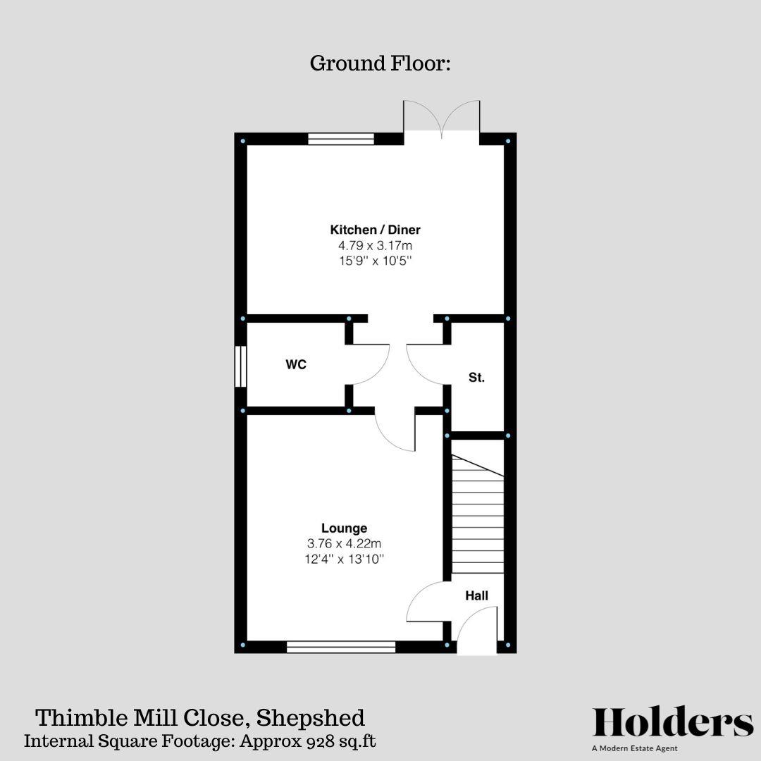 3THIMBLE MILL CLOSE GF.jpg Floorplan for Oakley Road, Shepshed, Loughborough