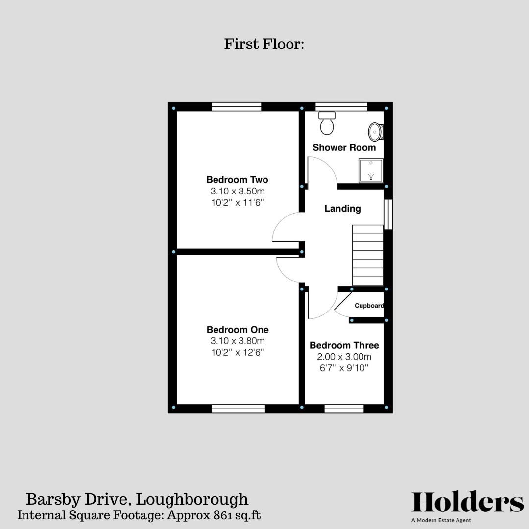First Floor Floorplan for Barsby Drive, Loughborough