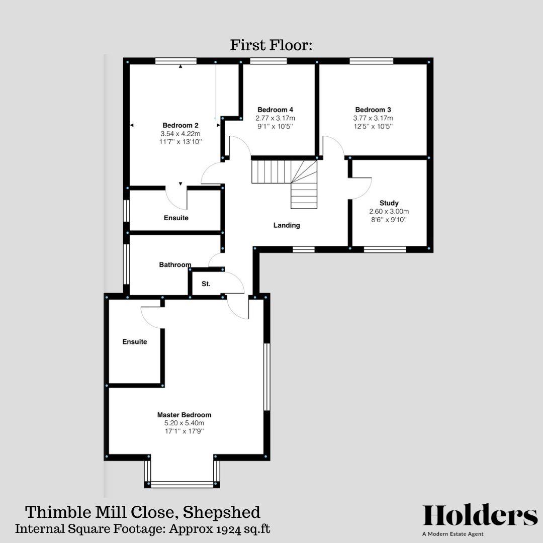 4BD MILL CLOSE FF FP.jpg Floorplan for Oakley Road, Shepshed, Loughborough