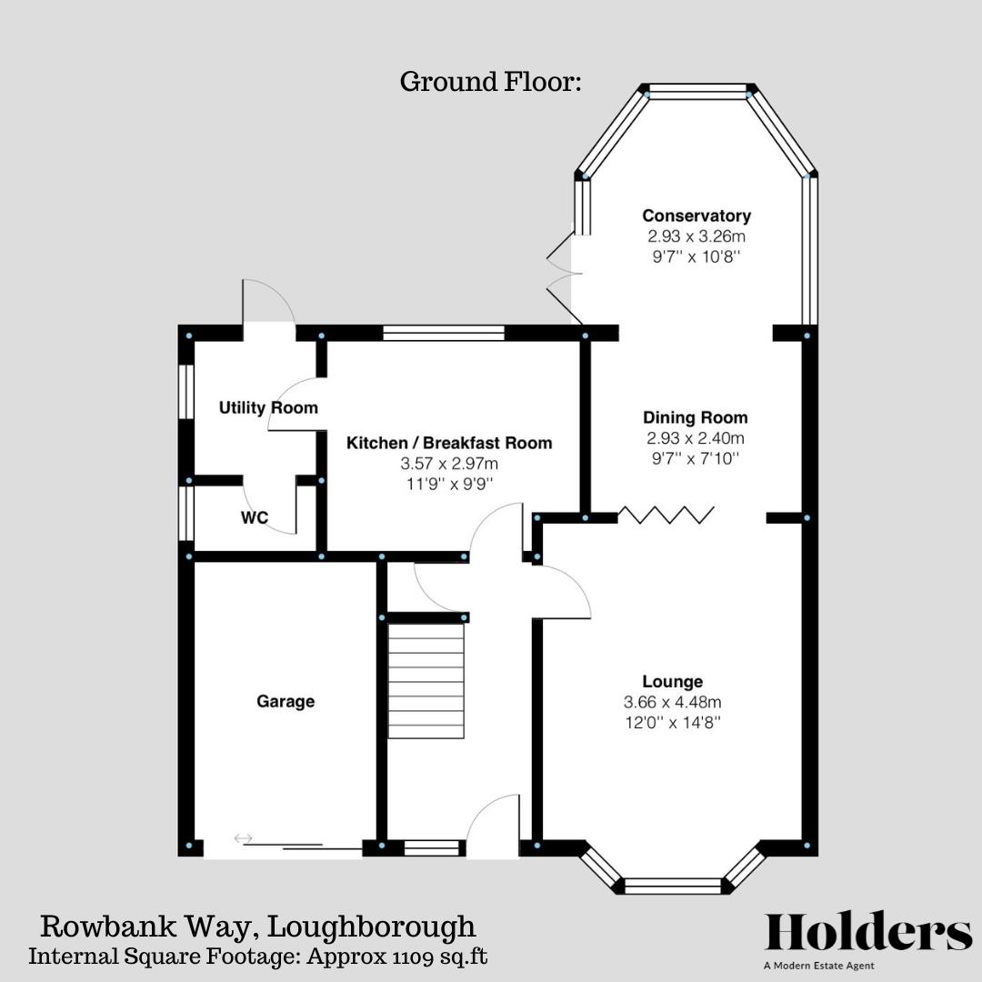 Ground Floor Floorplan for Rowbank Way, Loughborough