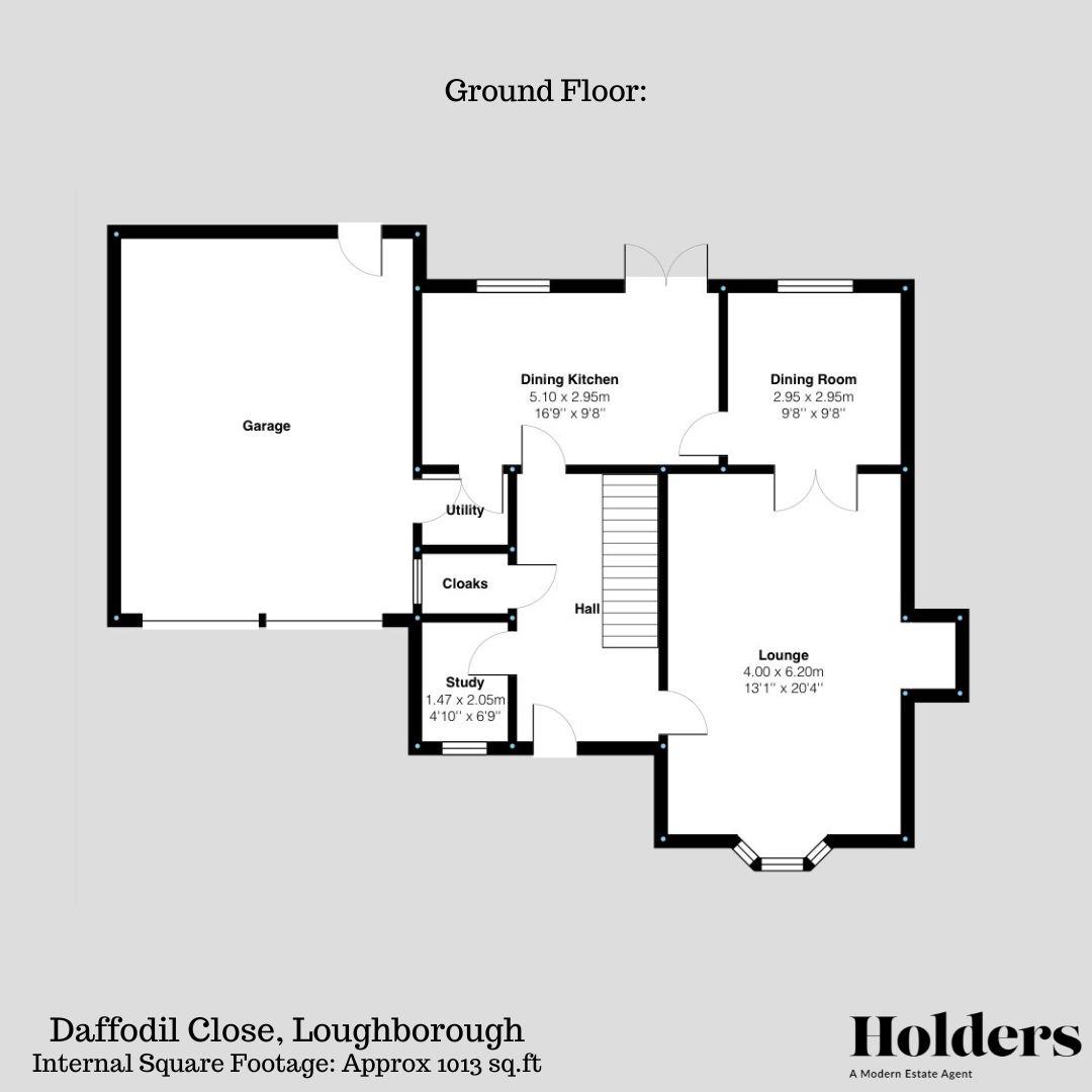 Ground Floor Floorplan for Daffodil Close, Loughborough