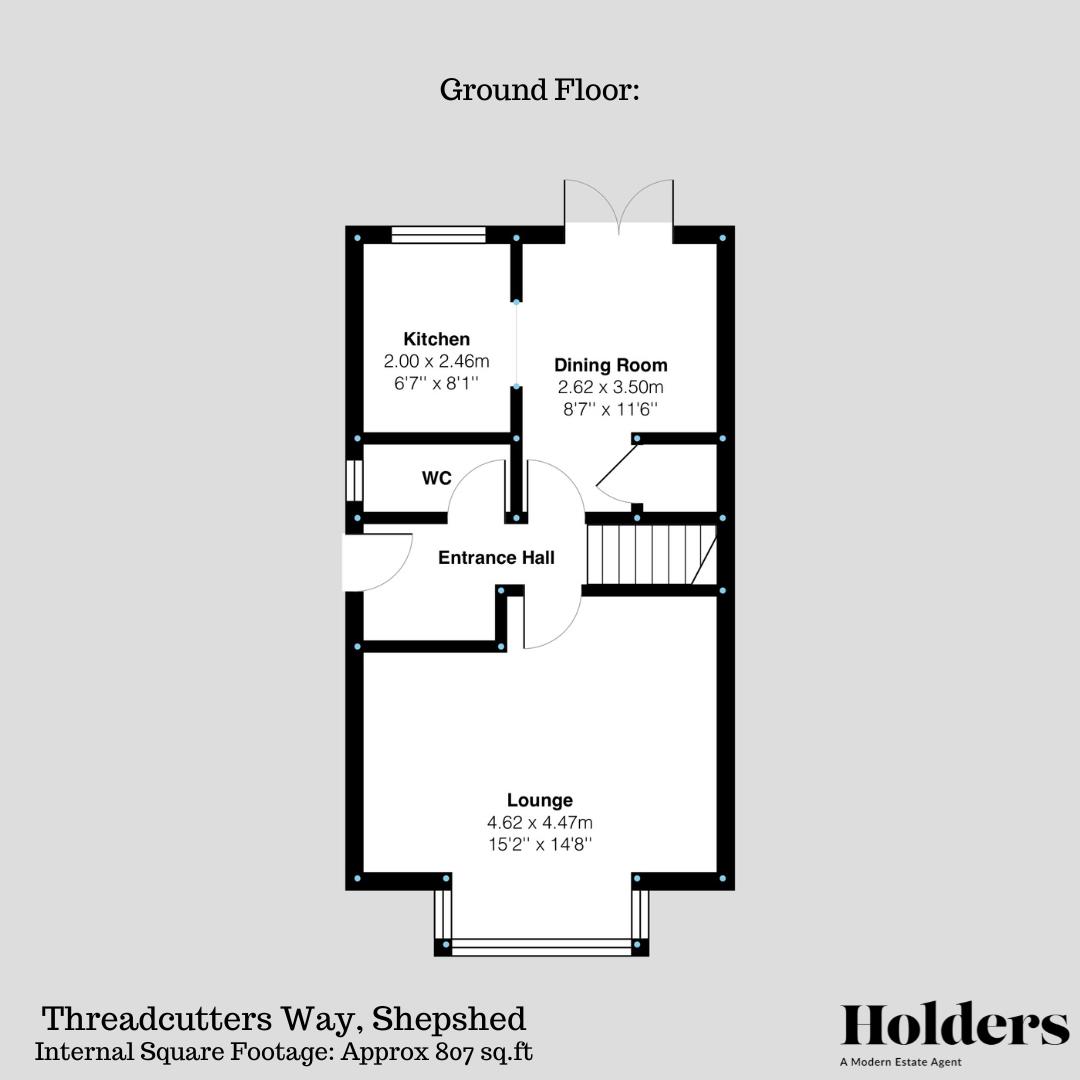 Ground Floor Floorplan for Threadcutters Way, Shepshed, Loughborough
