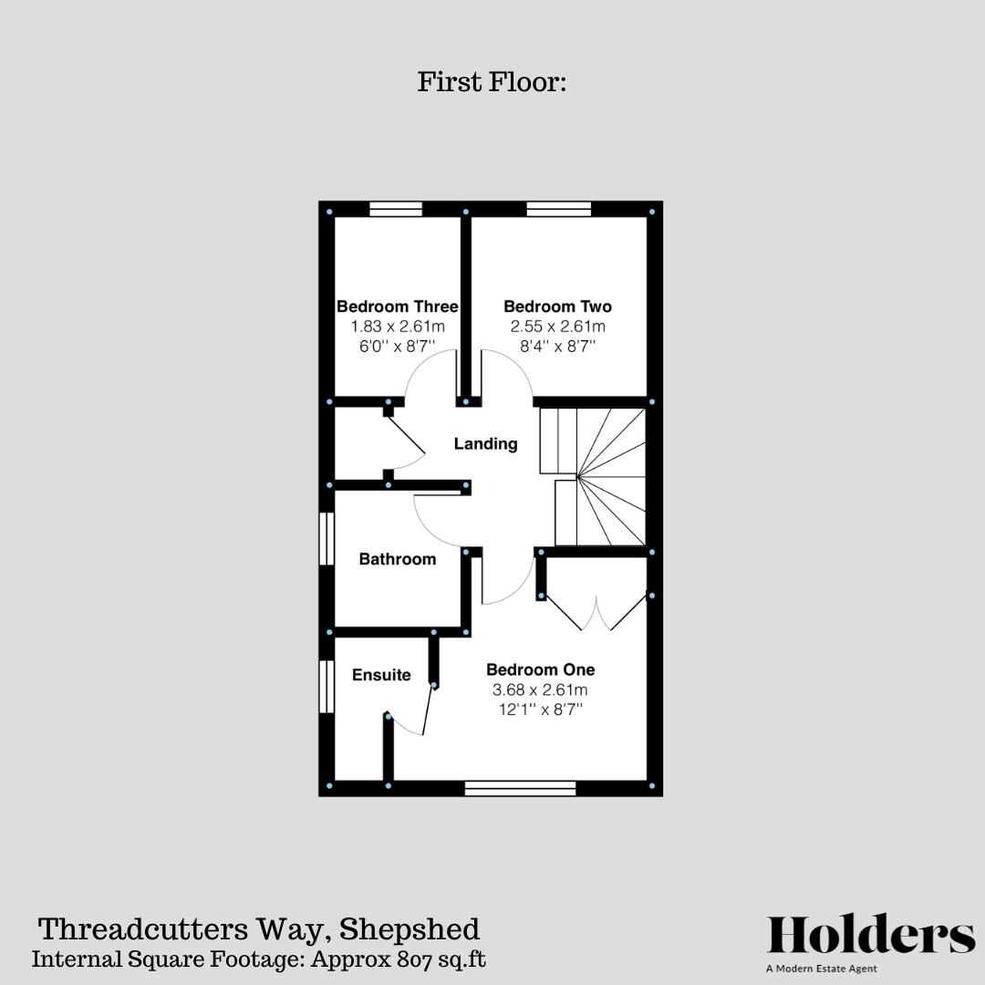First Floor Floorplan for Threadcutters Way, Shepshed, Loughborough