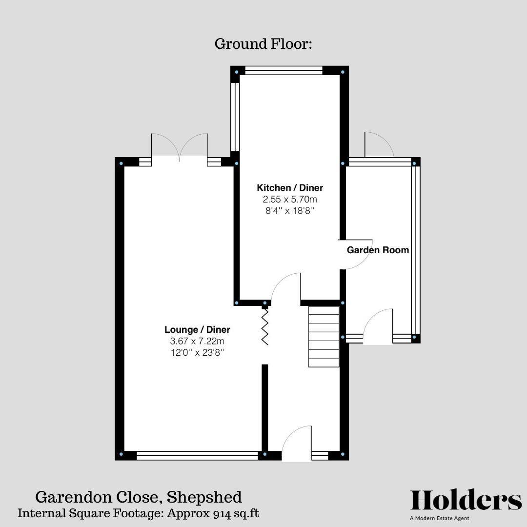 GARENDON CLOSE GF FP.jpg Floorplan for Garendon Close, Shepshed