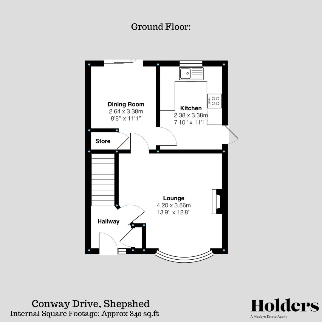 Ground Floor Floorplan for Conway Drive, Shepshed