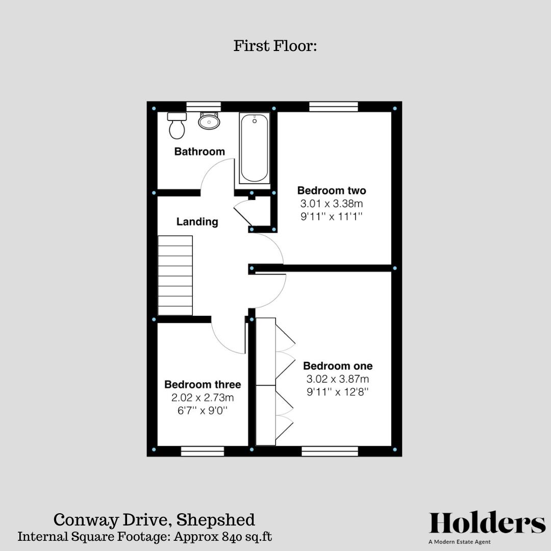 First Floor Floorplan for Conway Drive, Shepshed