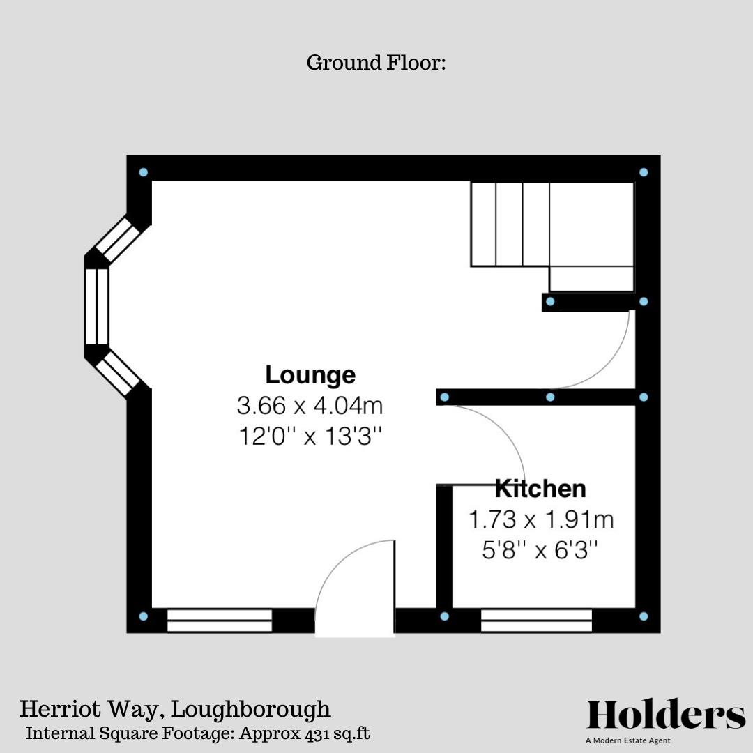 Ground Floor Floorplan for Herriot Way, Loughborough