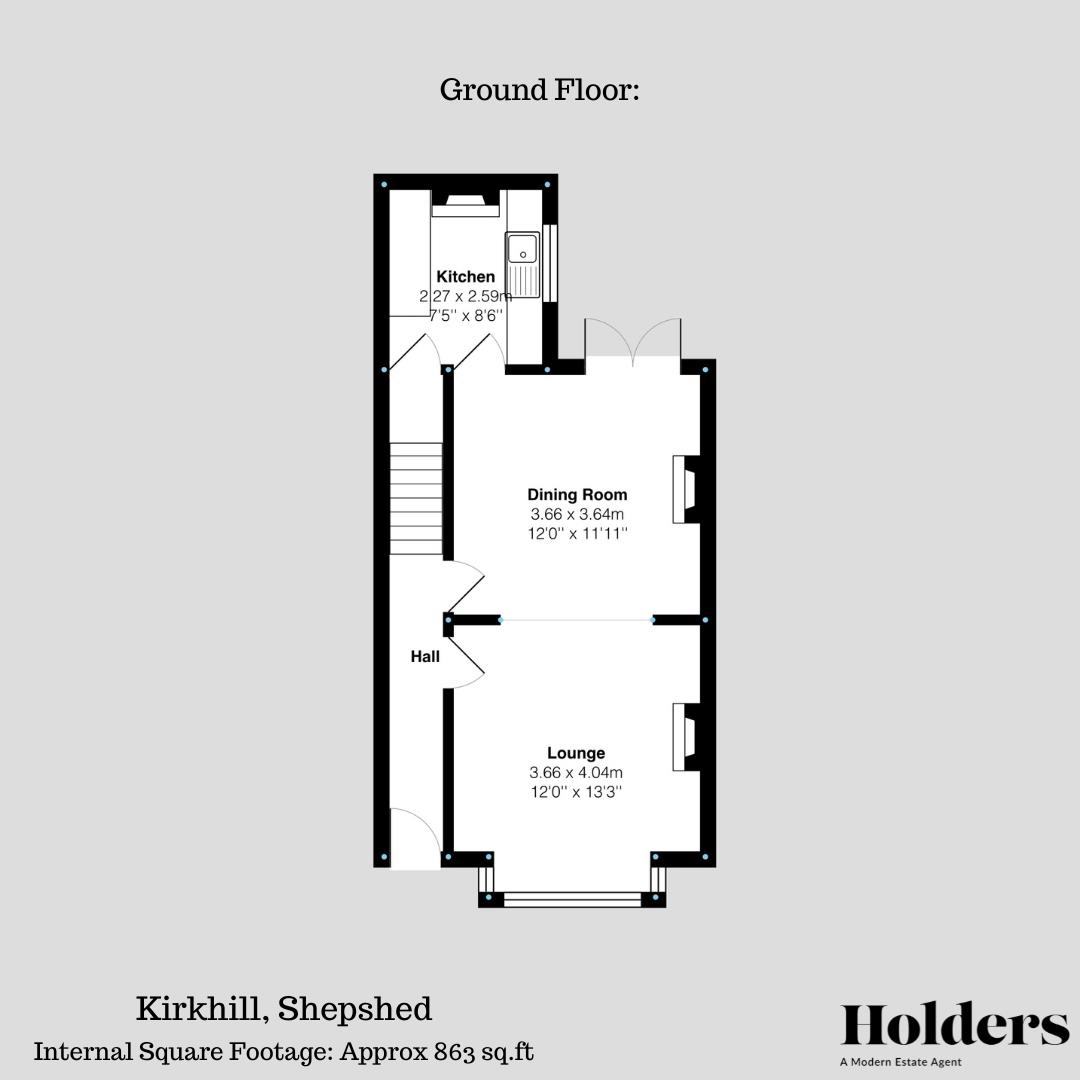 Ground Floor Floorplan for Kirkhill, Shepshed