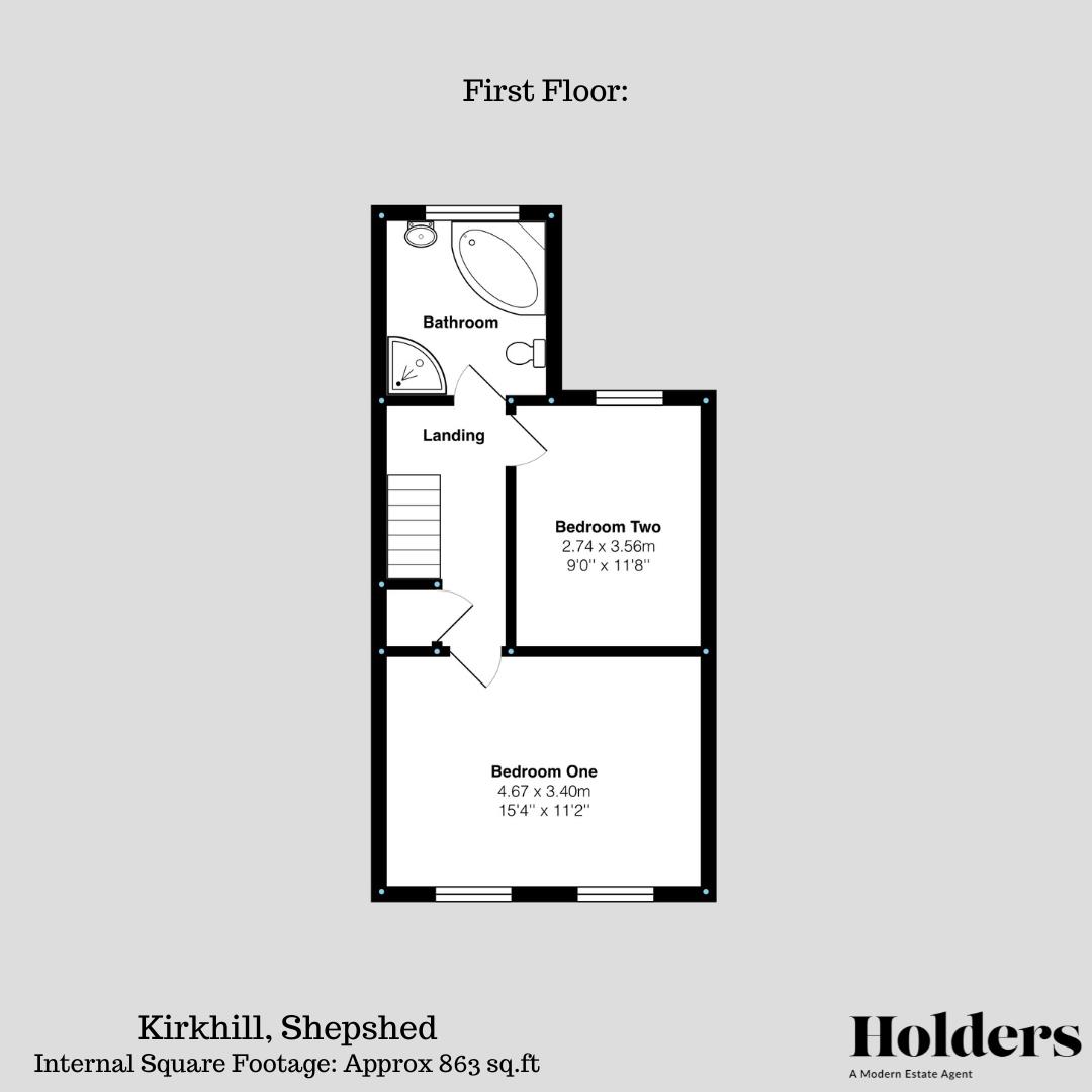 First Floor Floorplan for Kirkhill, Shepshed
