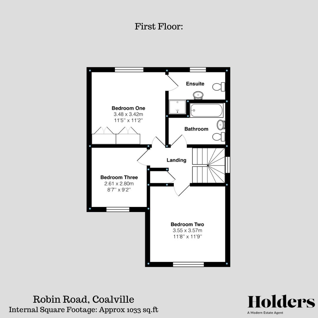 First Floor Floorplan for Robin Road, Coalville