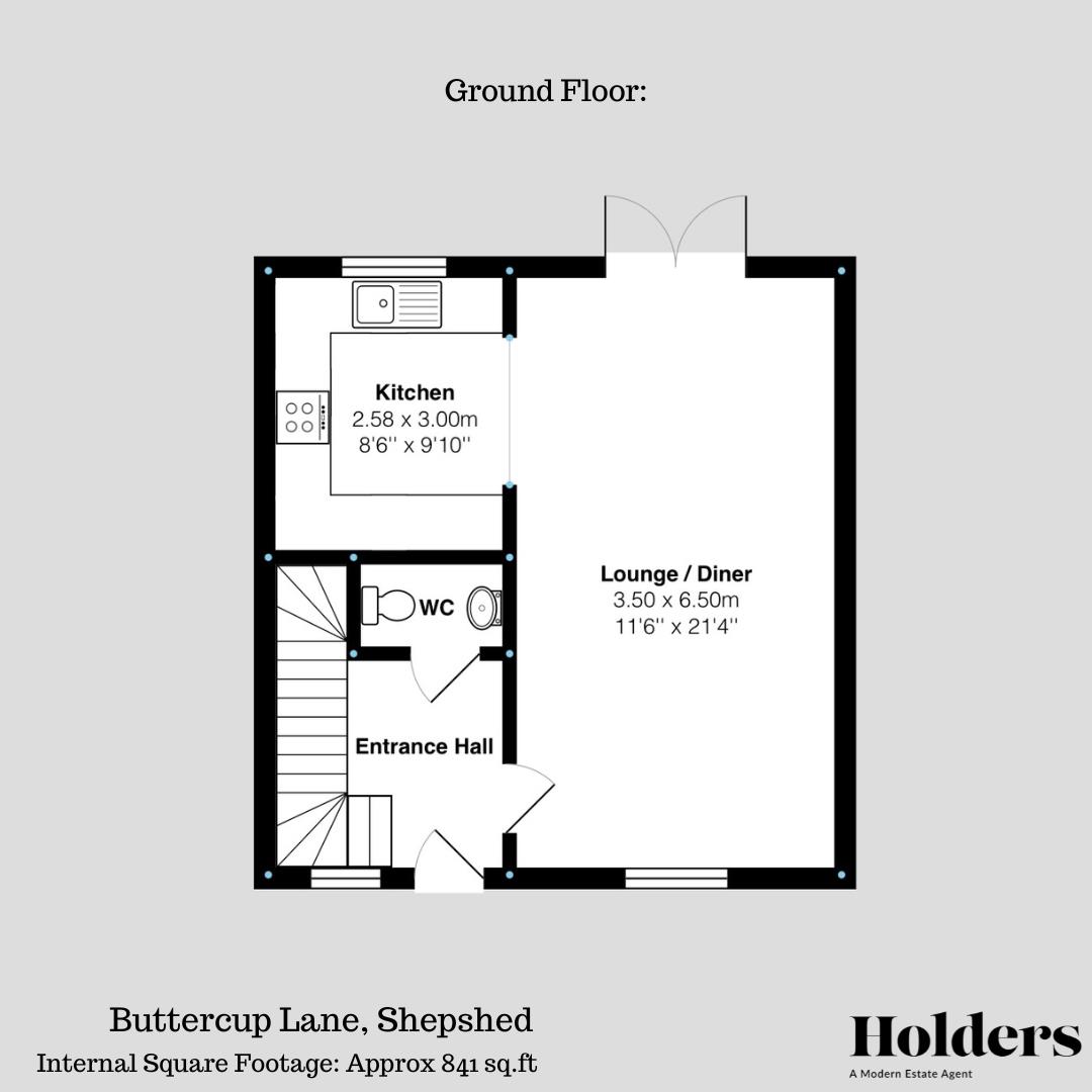 Ground Floor Floorplan for Buttercup Lane, Shepshed