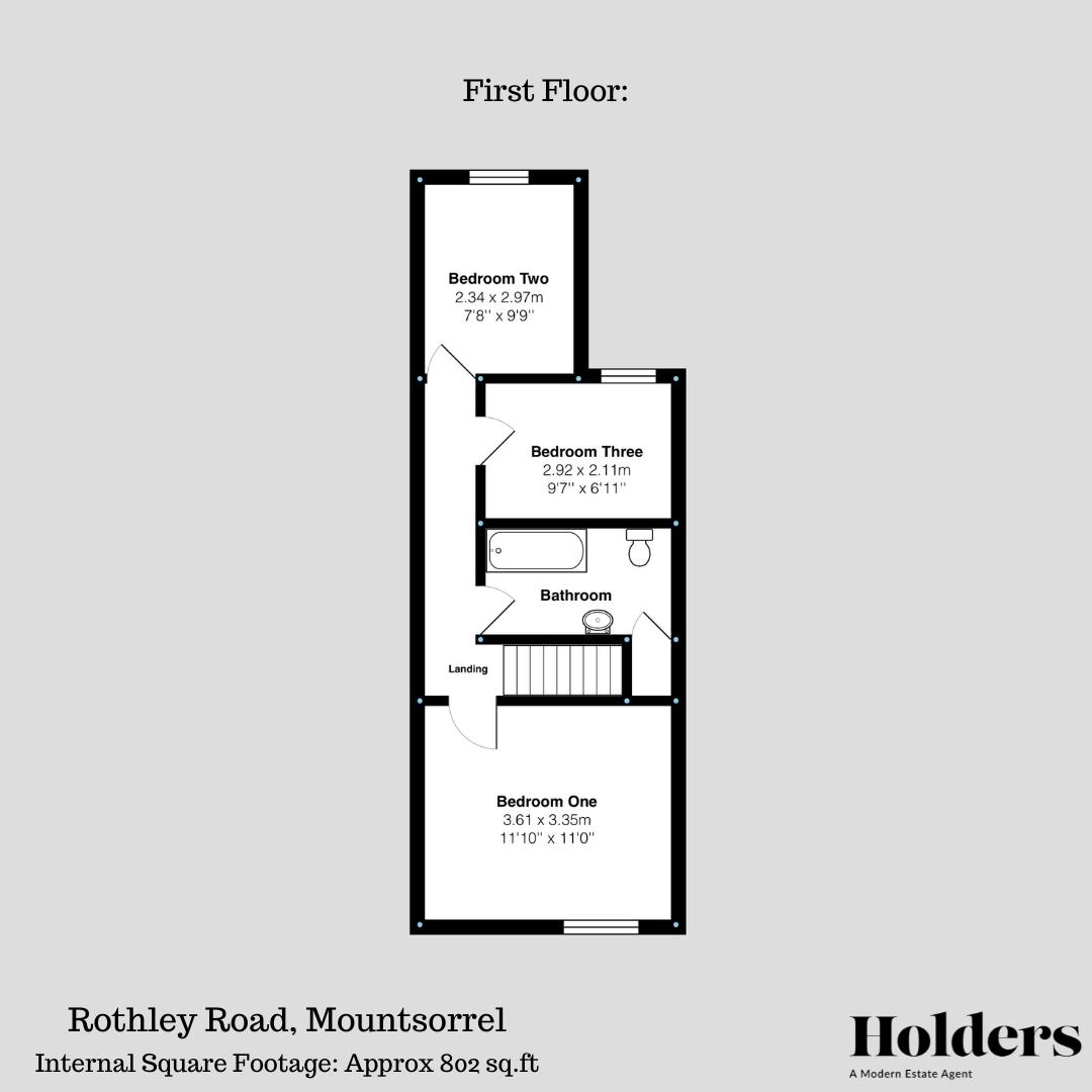 First Floor Floorplan for Rothley Road, Mountsorrel