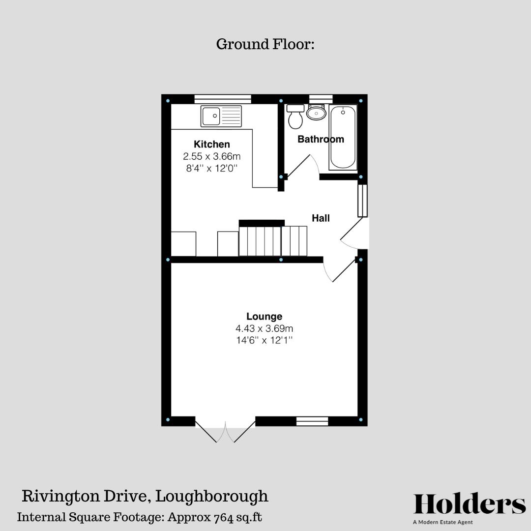 Ground Floor Floorplan for Rivington Drive, Loughborough