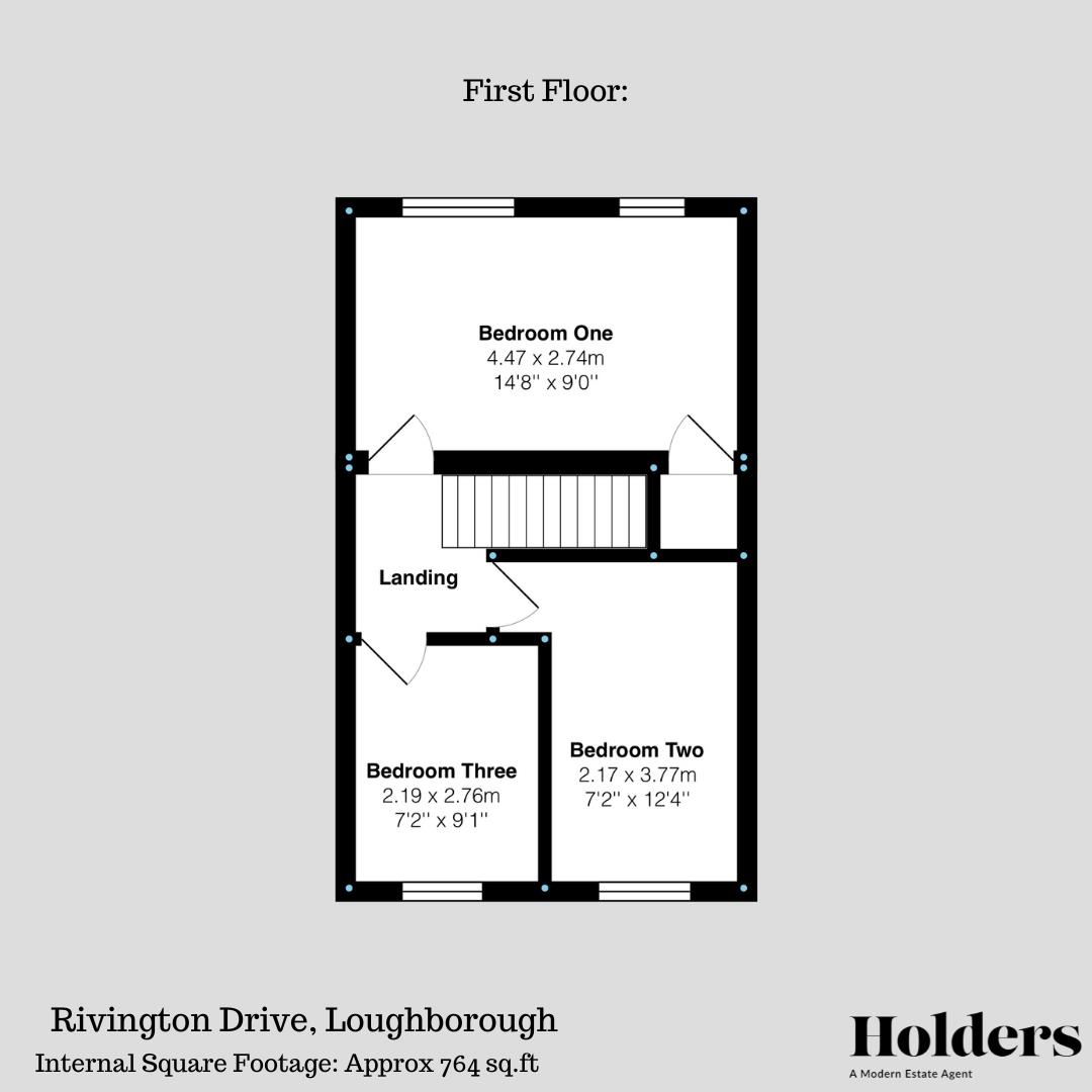 First Floor Floorplan for Rivington Drive, Loughborough