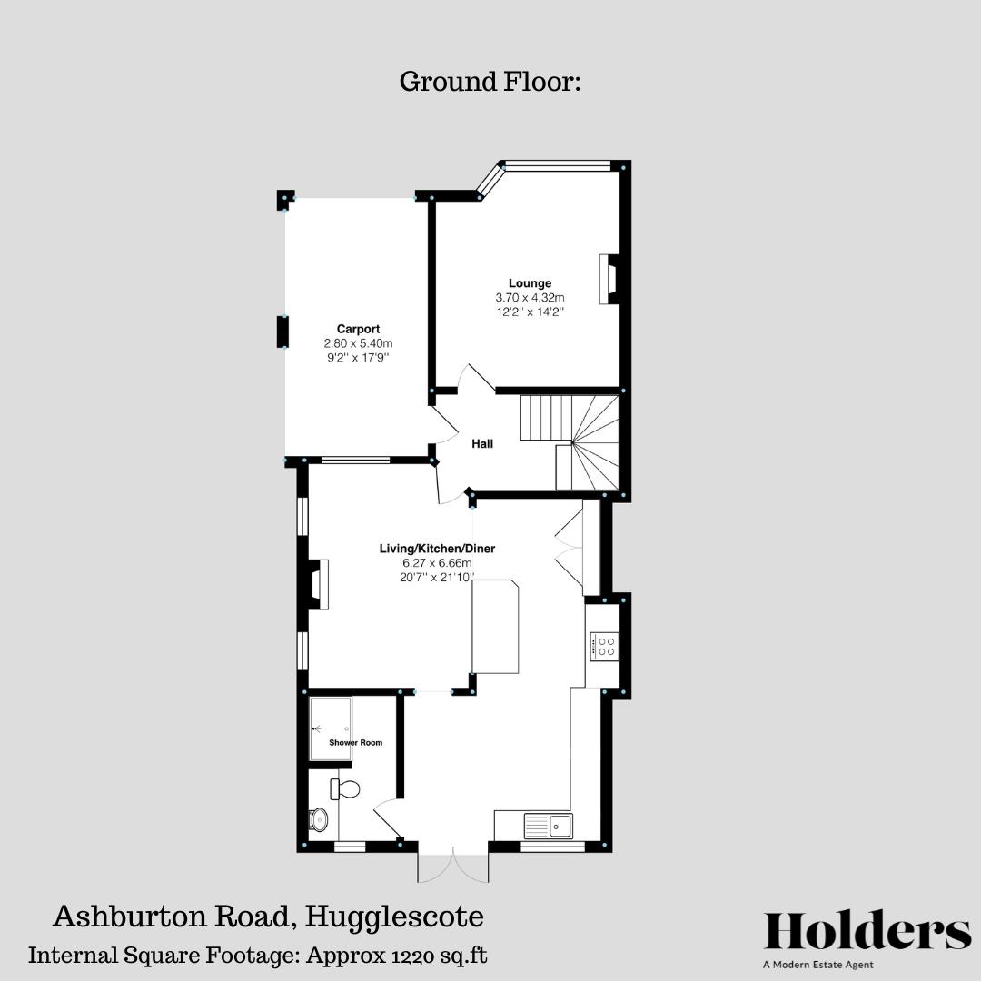 Ground Floor Floorplan for Ashburton Road, Hugglescote