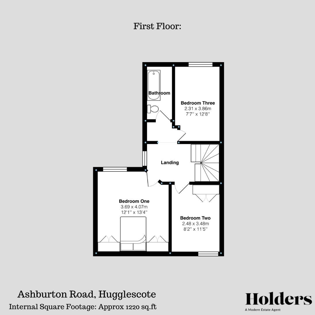 First Floor Floorplan for Ashburton Road, Hugglescote