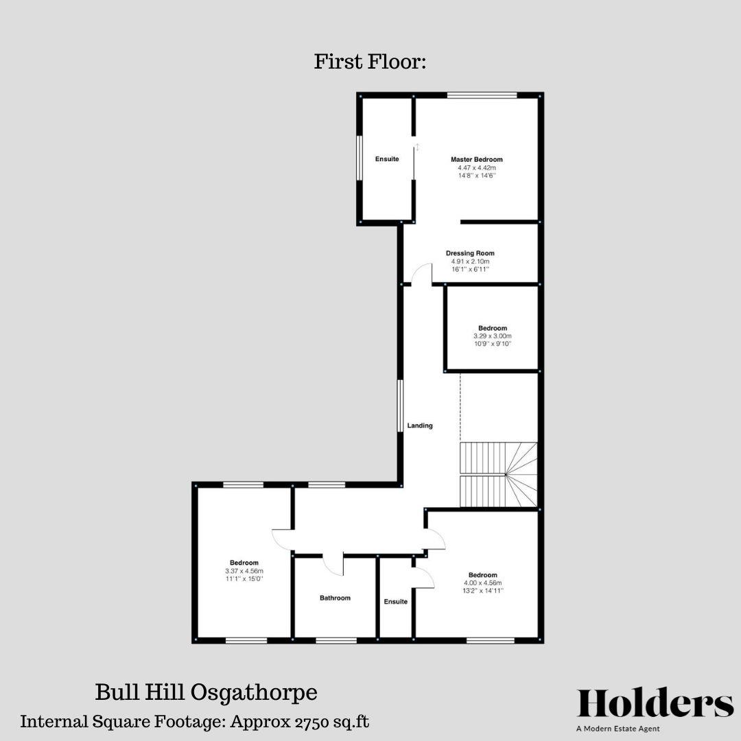 First Floor Floorplan for Bull Hill, Osgathorpe, Loughborough