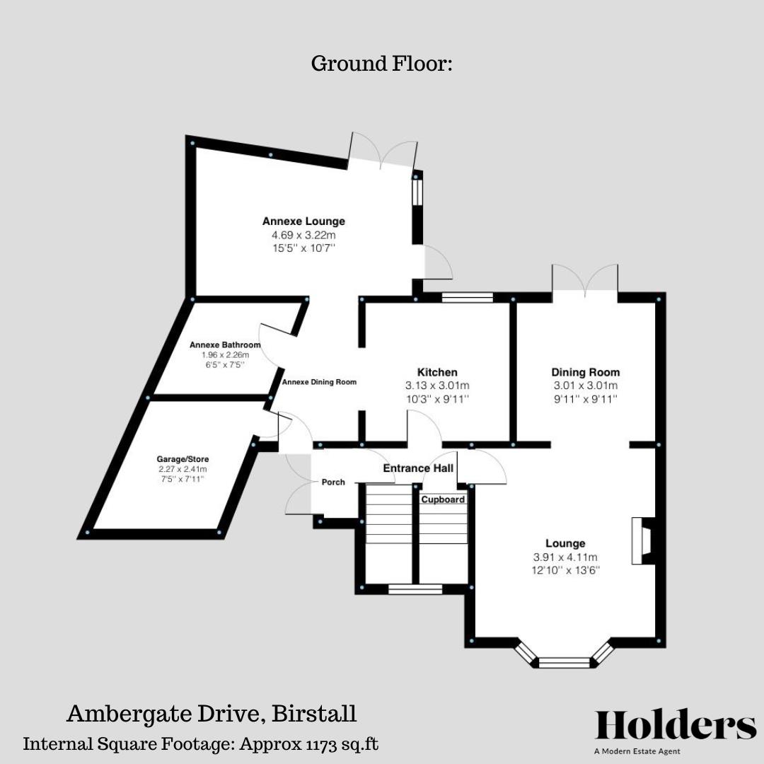 Ground Floor Floorplan for Ambergate Drive, Birstall