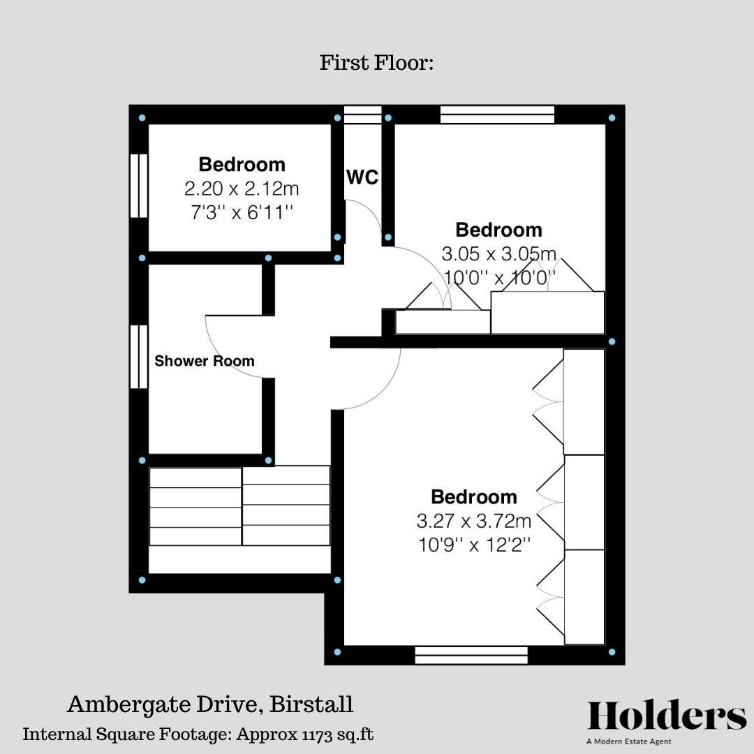 First Floor Floorplan for Ambergate Drive, Birstall