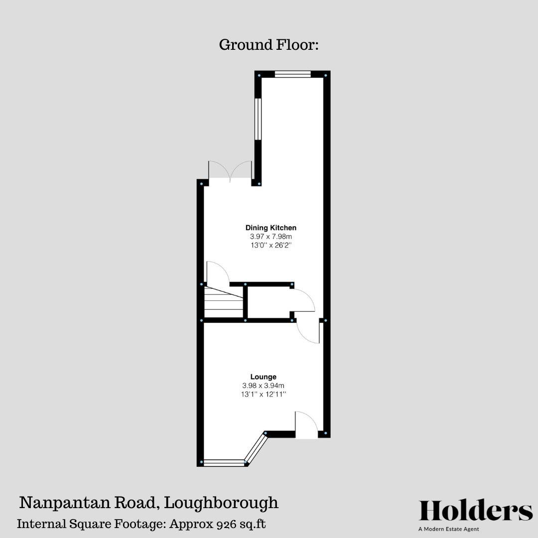 Ground Floor Floorplan for Nanpantan Road, Loughborough, Leicestershire,