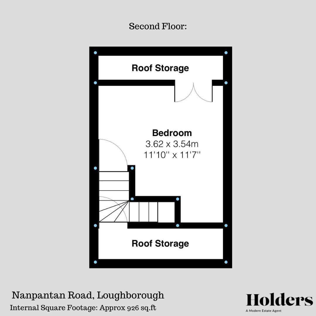 Second Floor Floorplan for Nanpantan Road, Loughborough, Leicestershire,