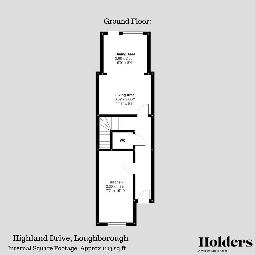 Ground Floor Floorplan for Highland Drive, Loughborough
