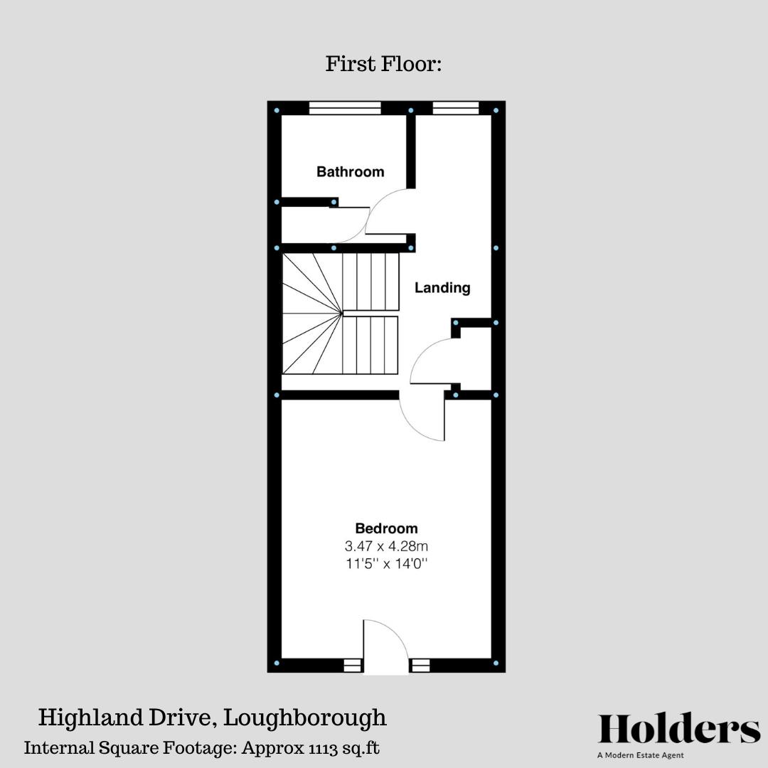 First Floor Floorplan for Highland Drive, Loughborough