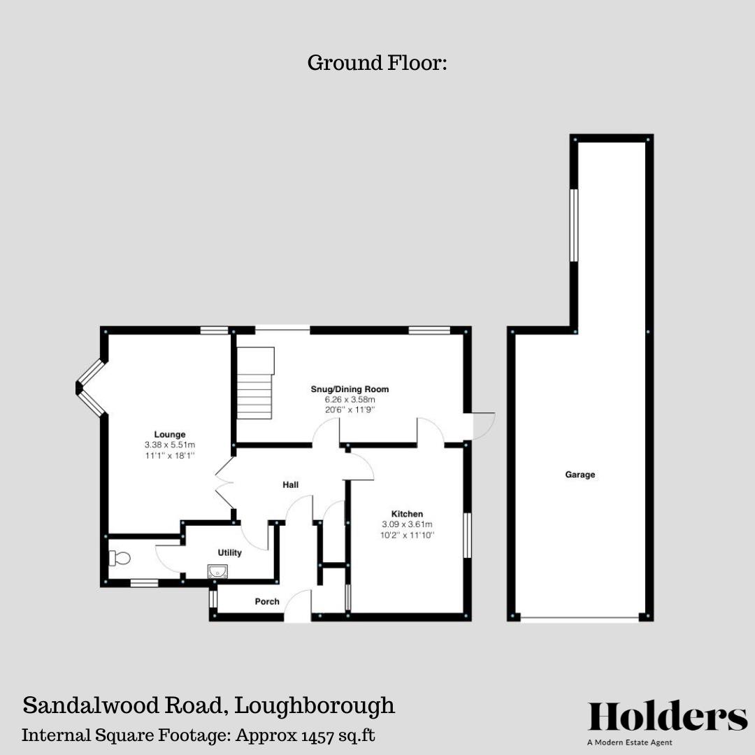 Ground Floor Floorplan for Sandalwood Road, Loughborough