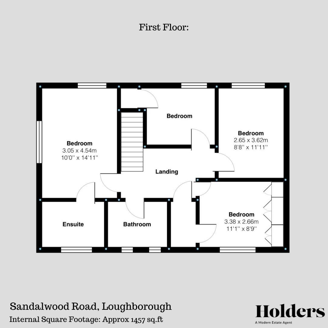 First Floor Floorplan for Sandalwood Road, Loughborough