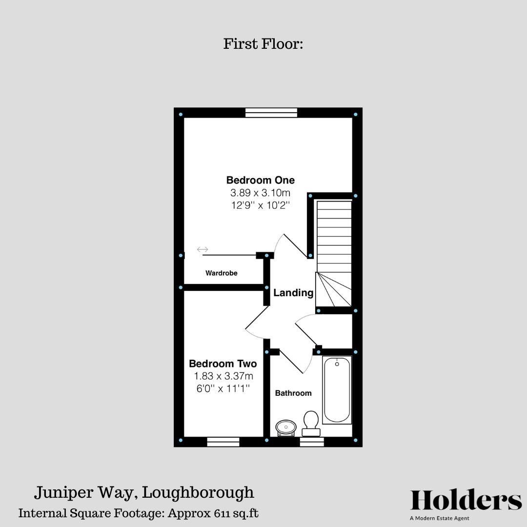 First Floor Floorplan for Juniper Way, Loughborough