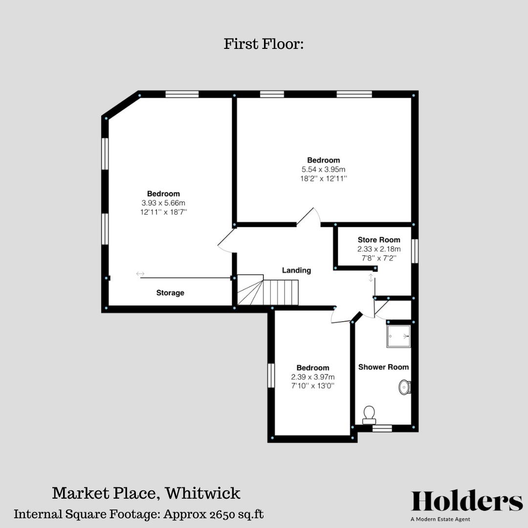 First Floor Floorplan for Market Place, Whitwick, Coalville
