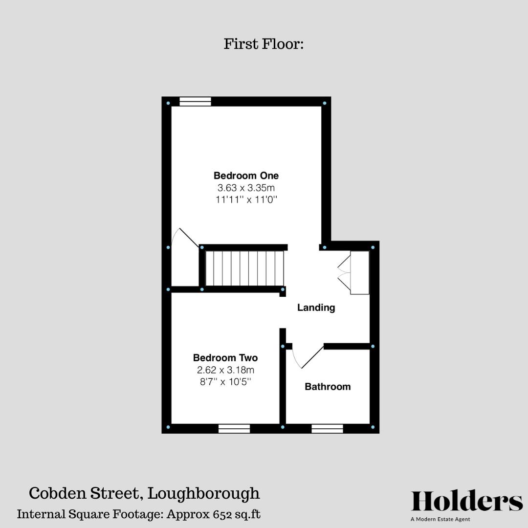First Floor Floorplan for Cobden Street, Loughborough