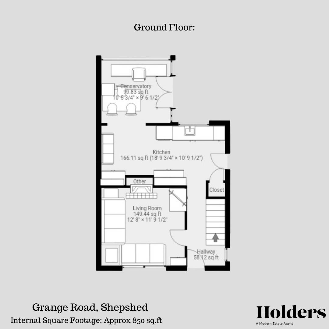 Ground Floor Floorplan for Grange Road, Shepshed