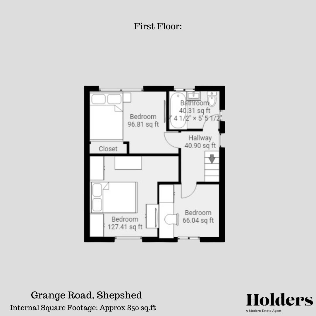 First Floor Floorplan for Grange Road, Shepshed