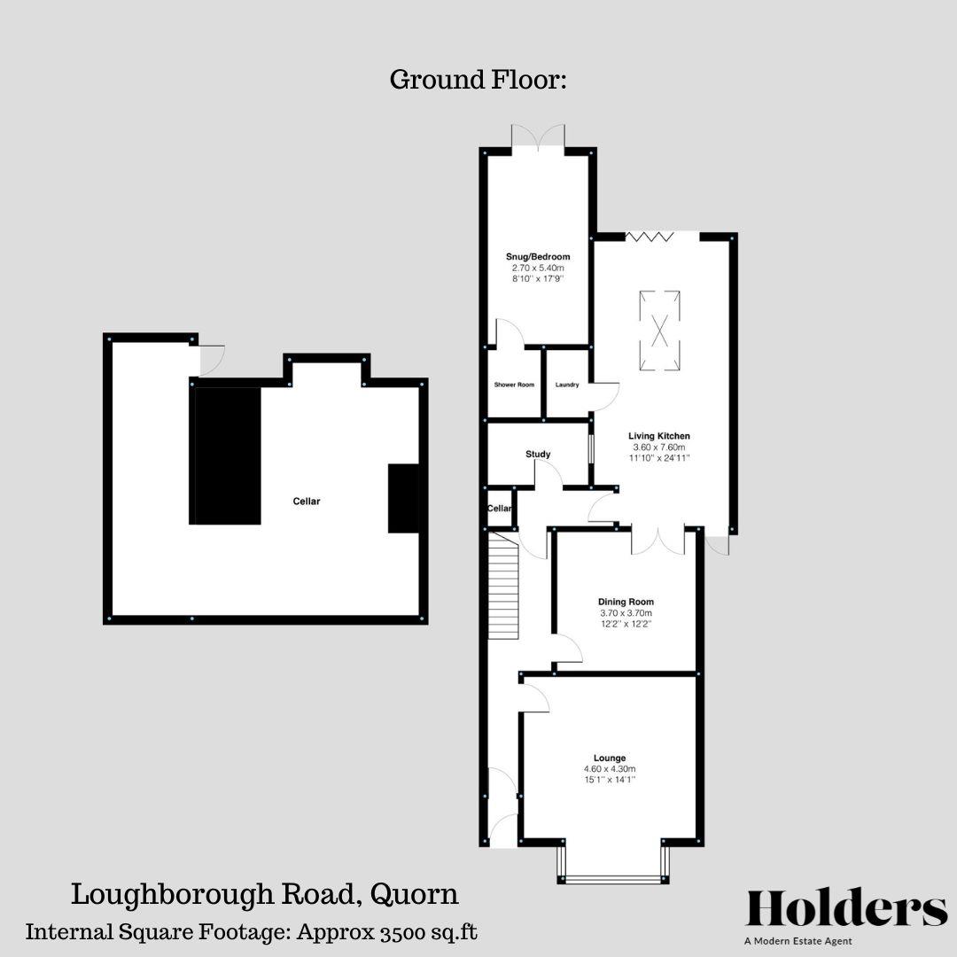 Ground Floor Floorplan for Loughborough Road, Quorn, Loughborough
