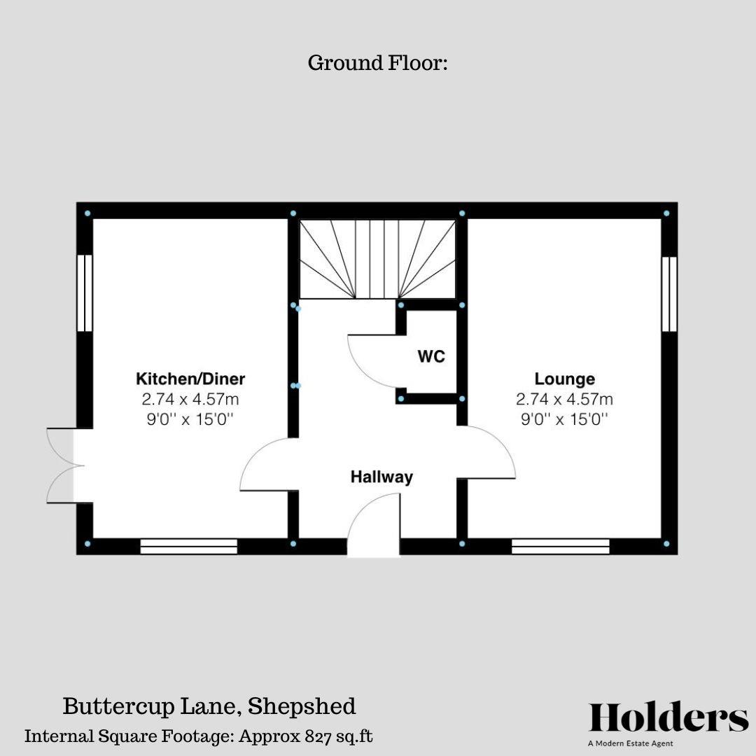 Ground Floor Floorplan for Buttercup Lane, Shepshed, Loughborough