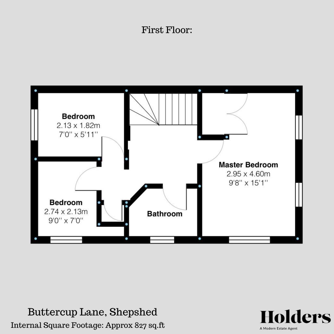 First Floor Floorplan for Buttercup Lane, Shepshed, Loughborough